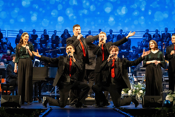 Laura Osnes performs during the Christmas concert with BYUI Student music programs.