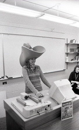 Elementary Education students practice in the classroom. December 1999.