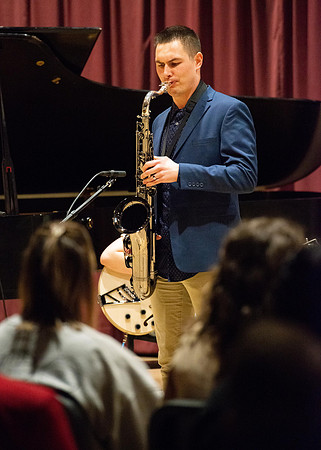 Performance of two jazz bands held at the Ensemble Hall.
