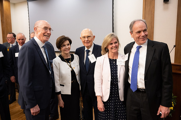 President Henry J Eyring hosts a dinner for guest at the Church Office Building in Salt Lake City, Utah.