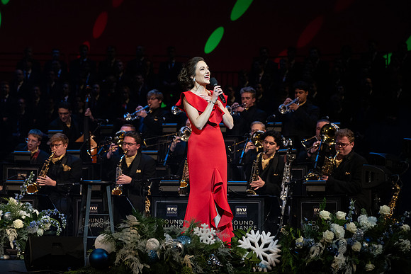 Laura Osnes performs during the Christmas concert with BYUI Student music programs.