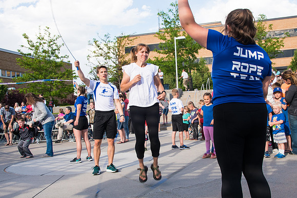 Online leadership and teaching conference held at BYU-Idaho, Spring Semester. The family picnic, held at the McKay Library Amphitheatre had food, games, and a performance by Proform Airborne Jump Rope