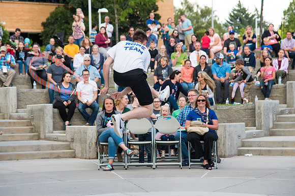 Online leadership and teaching conference held at BYU-Idaho, Spring Semester. The family picnic, held at the McKay Library Amphitheatre had food, games, and a performance by Proform Airborne Jump Rope