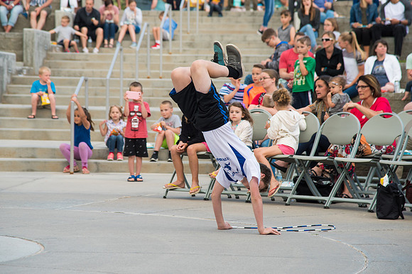 Online leadership and teaching conference held at BYU-Idaho, Spring Semester. The family picnic, held at the McKay Library Amphitheatre had food, games, and a performance by Proform Airborne Jump Rope