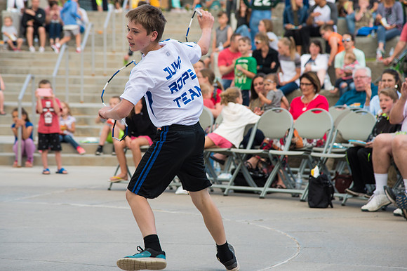 Online leadership and teaching conference held at BYU-Idaho, Spring Semester. The family picnic, held at the McKay Library Amphitheatre had food, games, and a performance by Proform Airborne Jump Rope