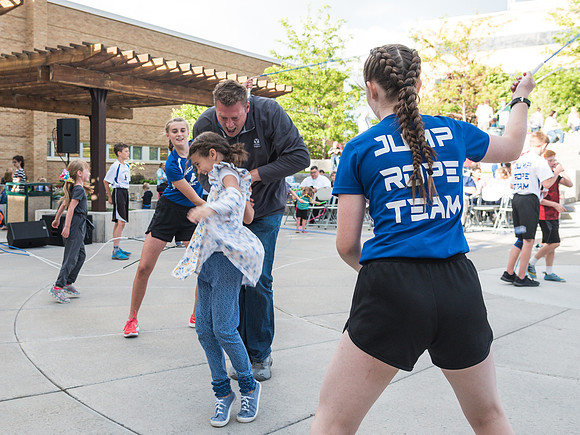 Online leadership and teaching conference held at BYU-Idaho, Spring Semester. The family picnic, held at the McKay Library Amphitheatre had food, games, and a performance by Proform Airborne Jump Rope