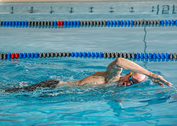 Swimming Pool fitness banner photoshoot.