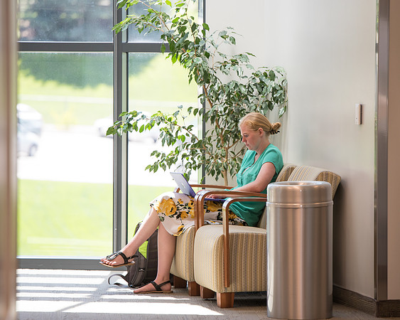Students hitting the books inside the Science and Technology Center at Brigham Young University - Idaho.