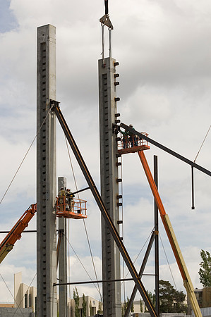 Construction on the Auditorium, later named the BYU-Idaho Center.