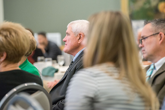 Emeritus Breakfast, Nov 2018, BYU-Idaho Alumni Award of excellence was awarded to Jon Beesley.