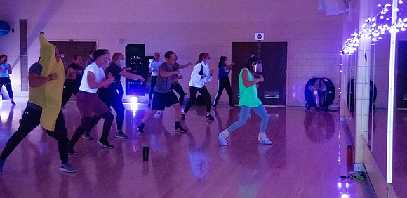 BYUI students participate in Halloween themed fitness classes wearing costumes in the Fall 2021 semester.