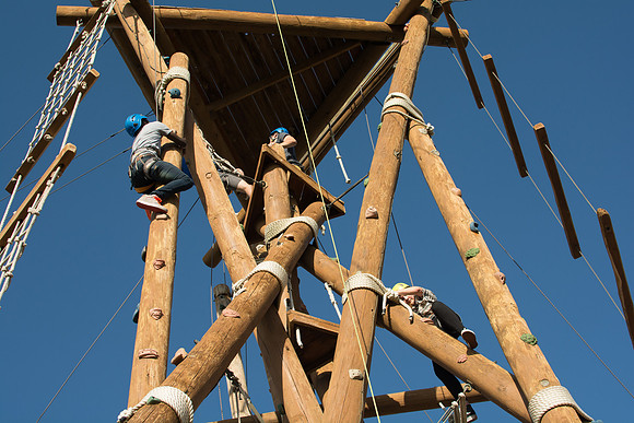 Rexburg YSA 20th Ward closing social at the BYU-Idaho campus Ropes Course.