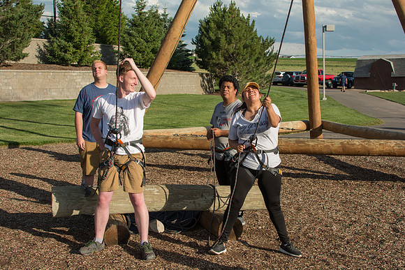 Rexburg YSA 20th Ward closing social at the BYU-Idaho campus Ropes Course.