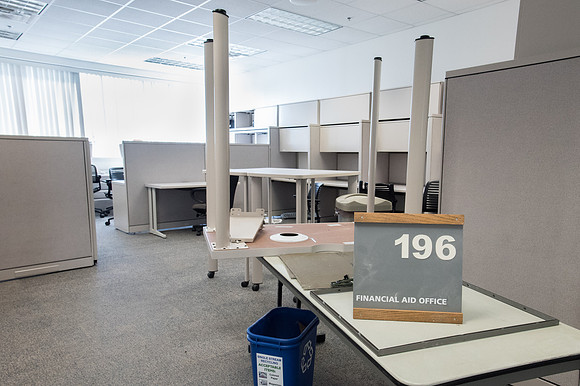 BYU-Idaho Financial Aid Office renovations in the Kimball building. Spring Semester