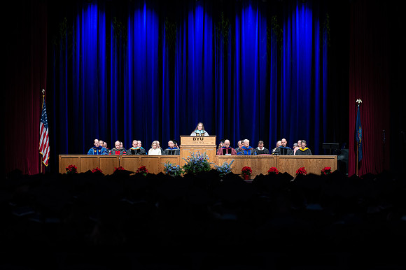 Graduates during convocation for the College of Physical Science and Engineering.