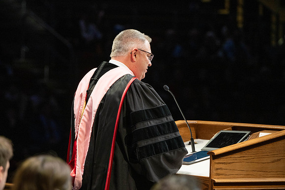 Students graduate from Academic Success and Interdisciplinary Studies in the Hart Building.