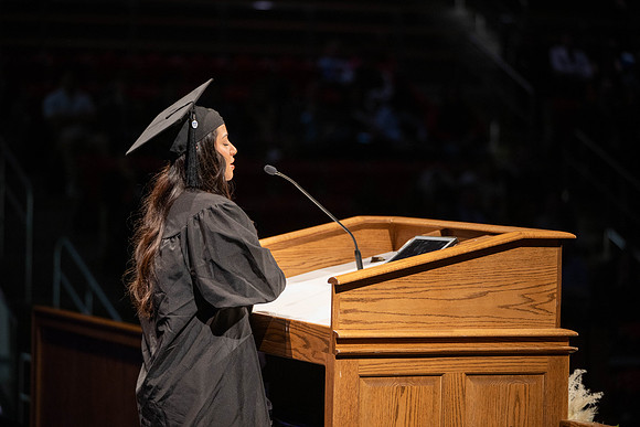 Students graduate from Academic Success and Interdisciplinary Studies in the Hart Building.