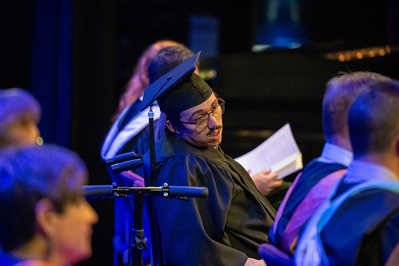 Students graduate from Academic Success and Interdisciplinary Studies in the Hart Building.