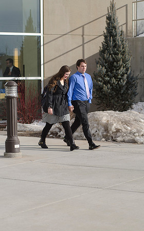 Students exiting Devotional