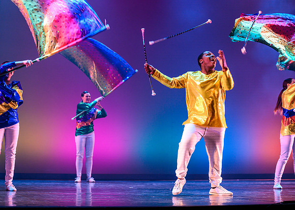 The Department of Theatre and Dance colorful Extravadance performance. Held in the Snow Drama Theatre.