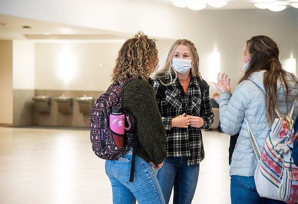 Students gather at the I-center to watch Devotional in the Fall 2021 semester.
