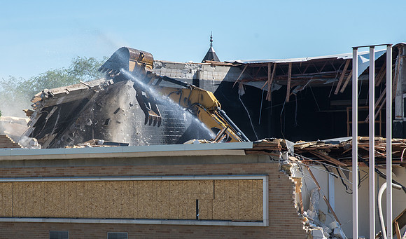 Big D Construction doing some major Destruction to the Kirkham Building.