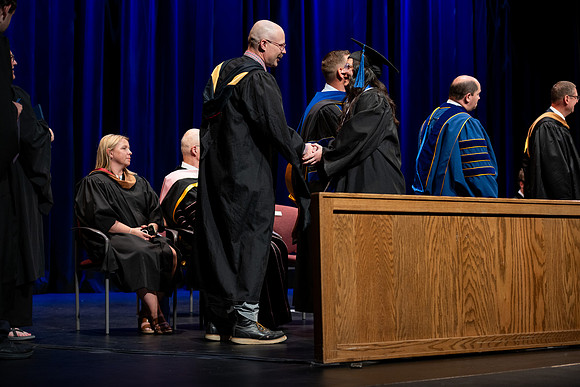 Graduates during convocation for the College of Performing and Visual Arts.