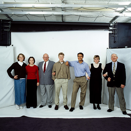 Students and teachers photoshoot for the Development Office.
