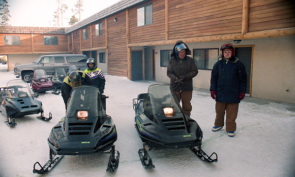 LDS Foundation donors snowmobile in Yellowstone