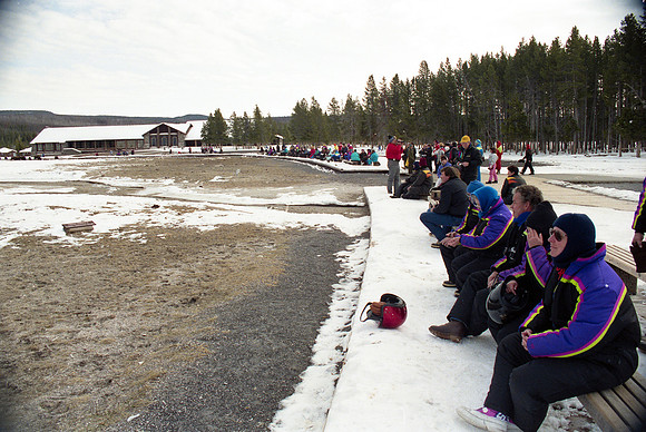 LDS Foundation donors snowmobile in Yellowstone