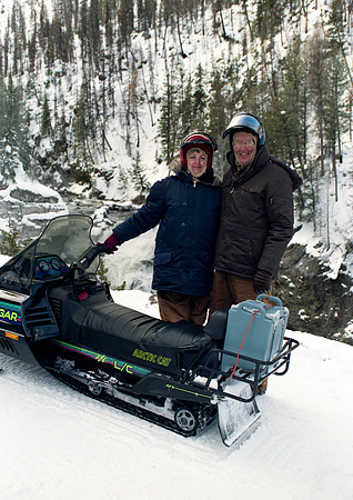 LDS Foundation donors snowmobile in Yellowstone