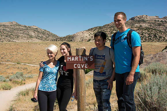 Martin's Cove, a place of refuge for handcart pioneers who were caught in an early winter storm en-route to Salt Lake City, UT.