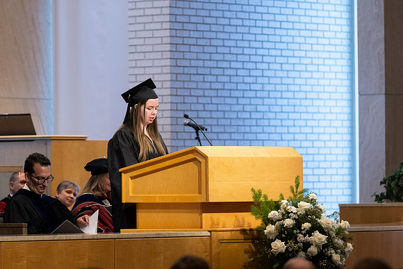 College of Language and Letters convocation in the Taylor Chapel.