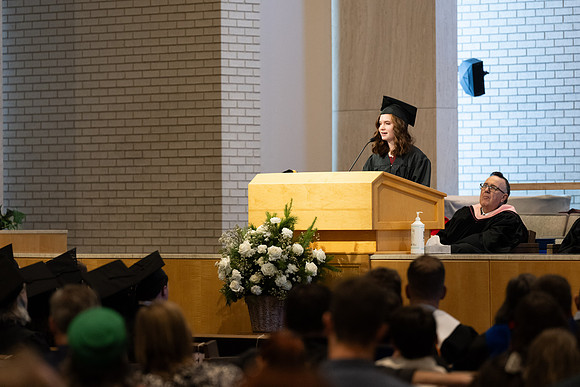 College of Language and Letters convocation in the Taylor Chapel.