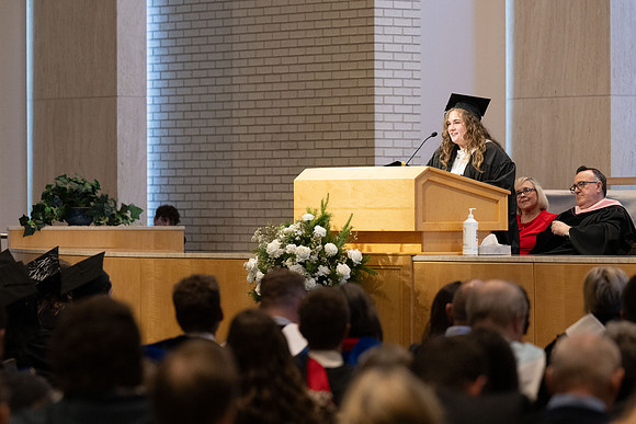College of Language and Letters convocation in the Taylor Chapel.