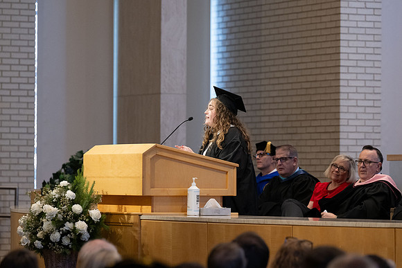College of Language and Letters convocation in the Taylor Chapel.