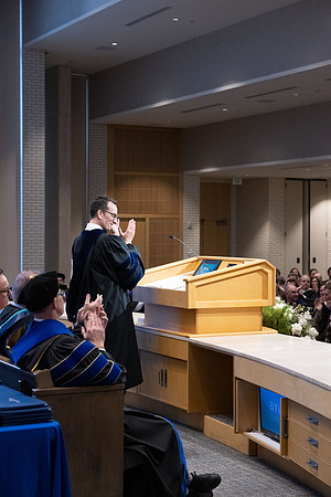 College of Language and Letters convocation in the Taylor Chapel.