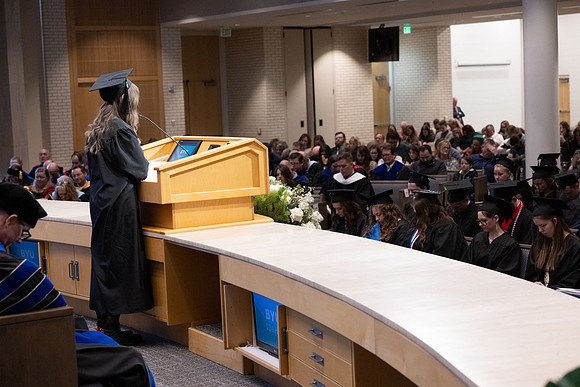 College of Language and Letters convocation in the Taylor Chapel.