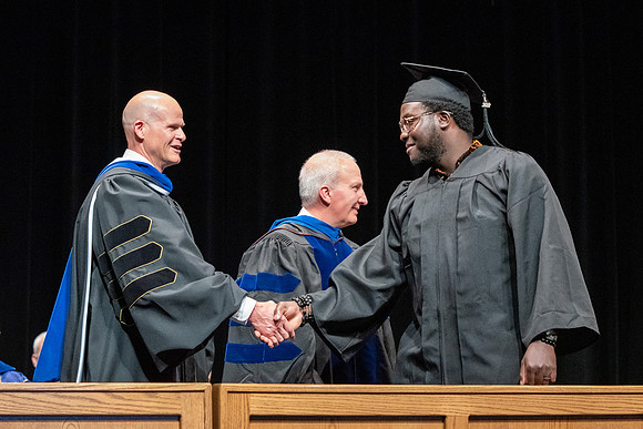 Graduates during convocation of the College of Physical Sciences and Engineering.