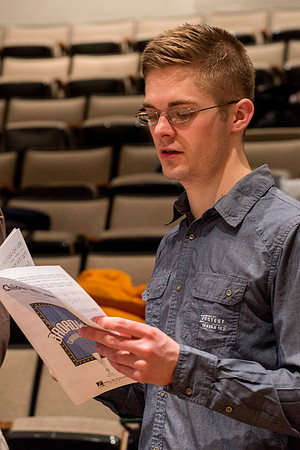 Students sing under the direction of Brother Randall Kempton in the Collegiate Singers ensemble.