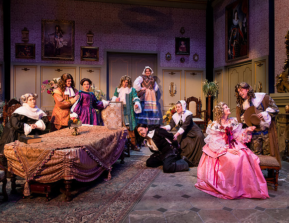 Theatre students perform Tartuffe, a comic opera directed by Hyrum Conrad.
