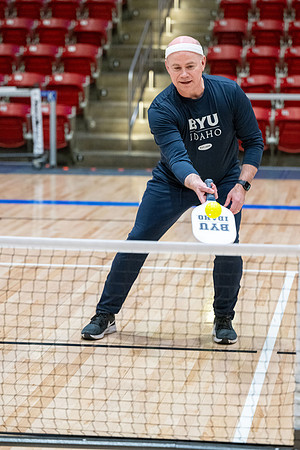 President & Sister Meredith playing pickleball.