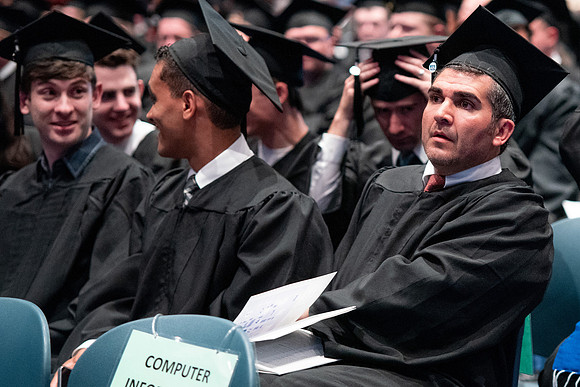 Graduates during convocation of the College of Physical Sciences and Engineering.