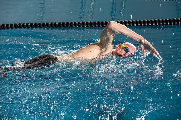 Swimming Pool fitness banner photoshoot.