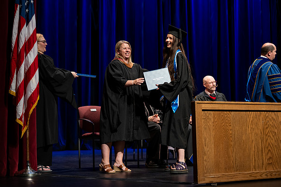 Graduates during convocation for the College of Performing and Visual Arts.