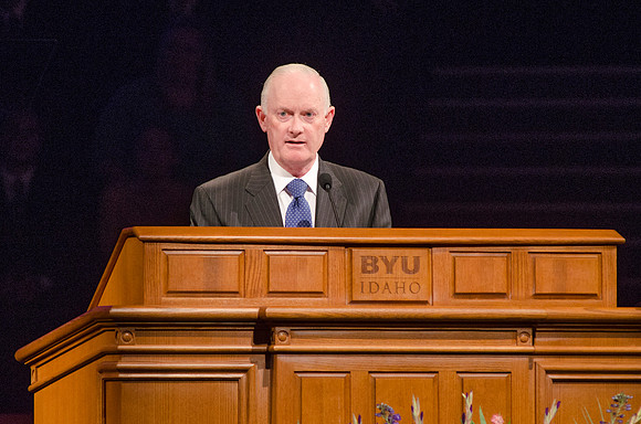 President Clark Speaks to students at first Fall 2014 Devotional
