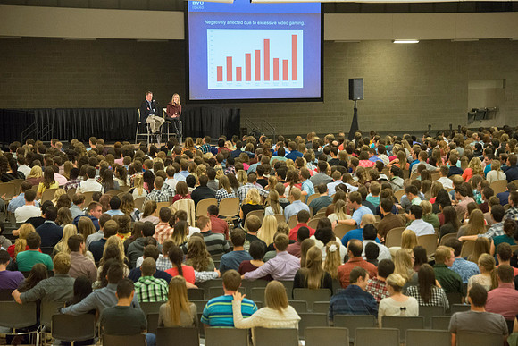 President and Sister Gilbert host a date night with BYU-Idaho Students. Oct 2015