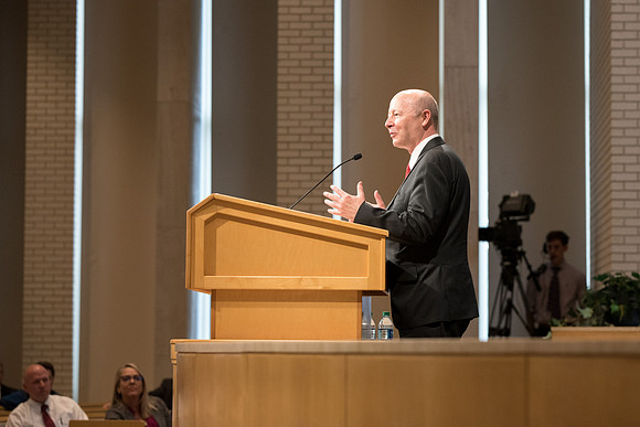 Brother Richard E. Turley, Jr speaks at the University Forum about Joseph Smith, Teenage Prophet