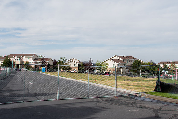Future site of the University Village community center construction.