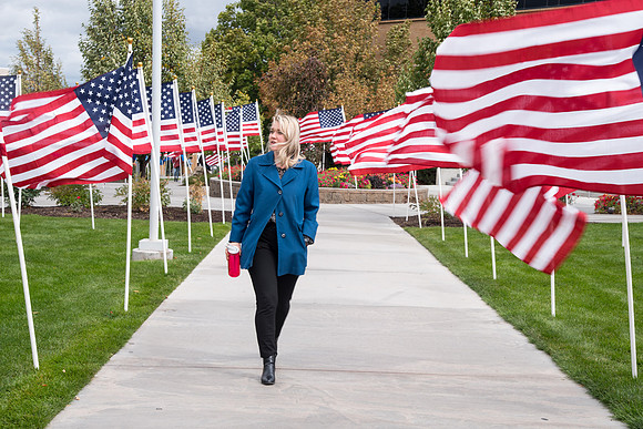 Campus is decorated in hundreds of flags to commemorate the US Constitution.